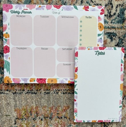 Floral Weekly Planner Gift Set