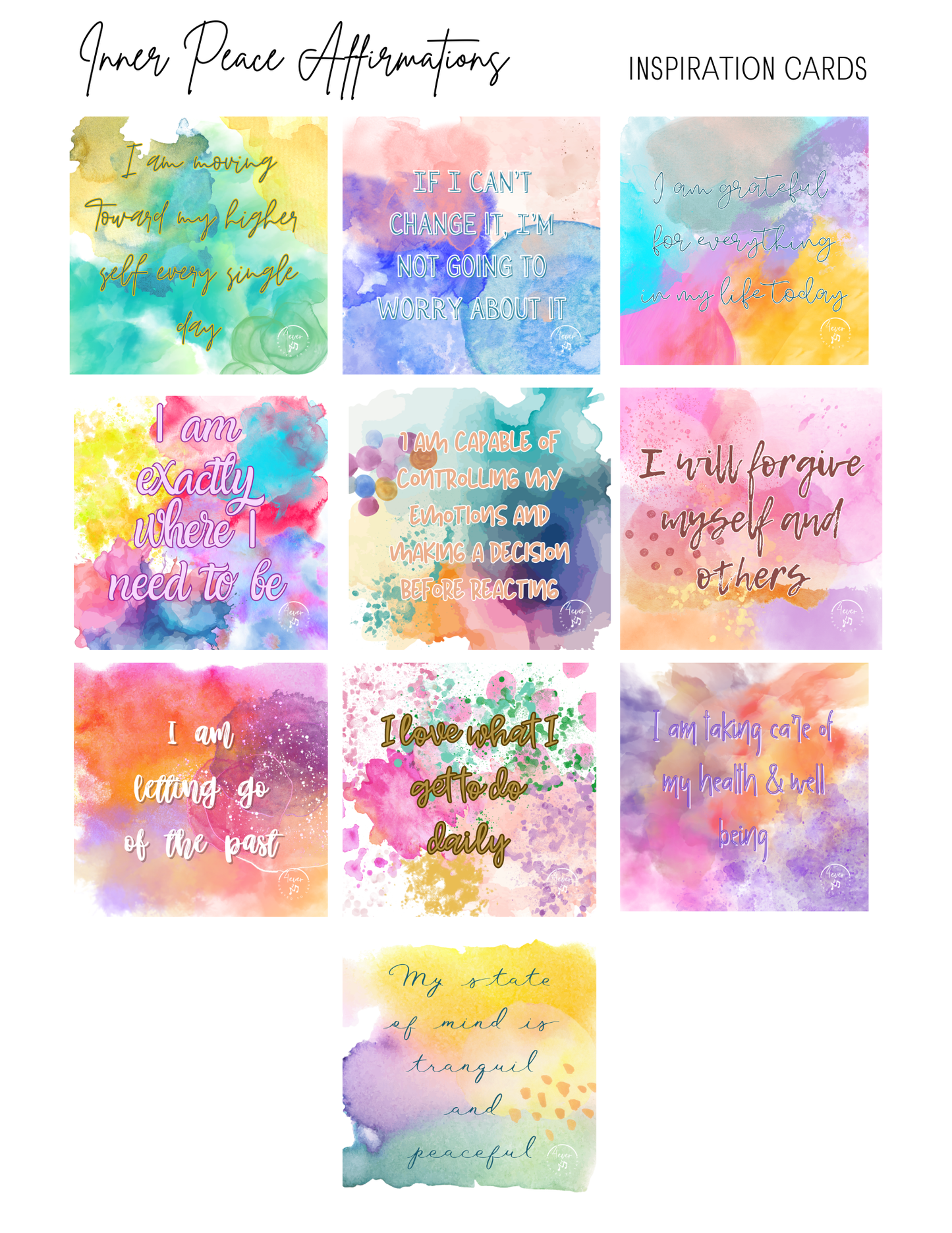 "Inner Peace" Affirmation Cards