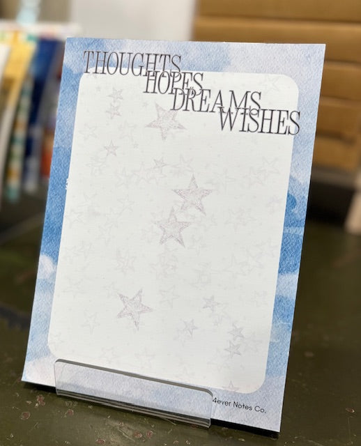 "Thoughts, Hopes, Dreams, Wishes" (notepad)