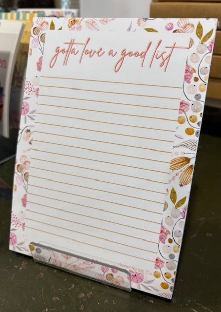 "Gotta Love a Good List" (notepad)