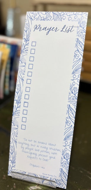 "Prayer List" (notepad)
