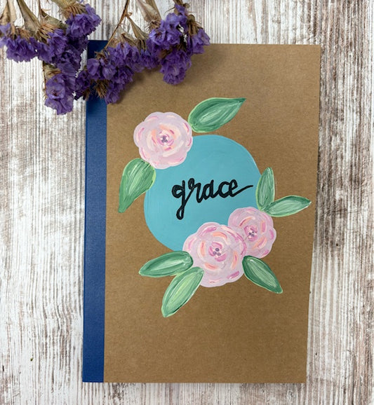 "Grace" Journal-hand painted