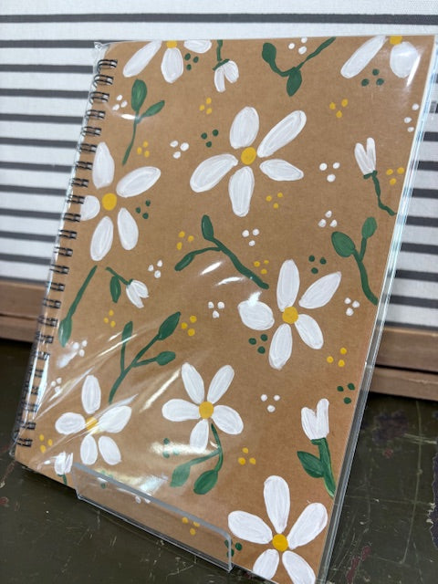 Daisy Spiral Journal-hand painted