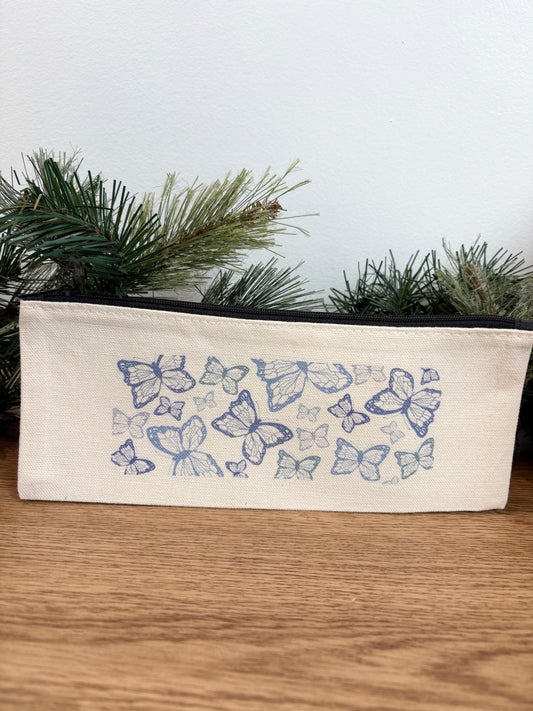 SMW Butterfly Canvas Zipper Pouch