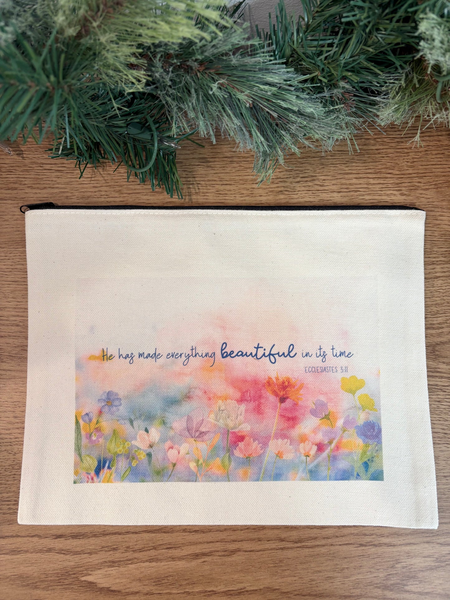 Ecclesiastes Canvas Zipper Pouch