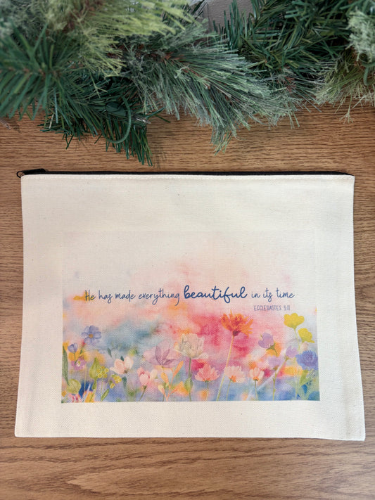 Ecclesiastes Canvas Zipper Pouch