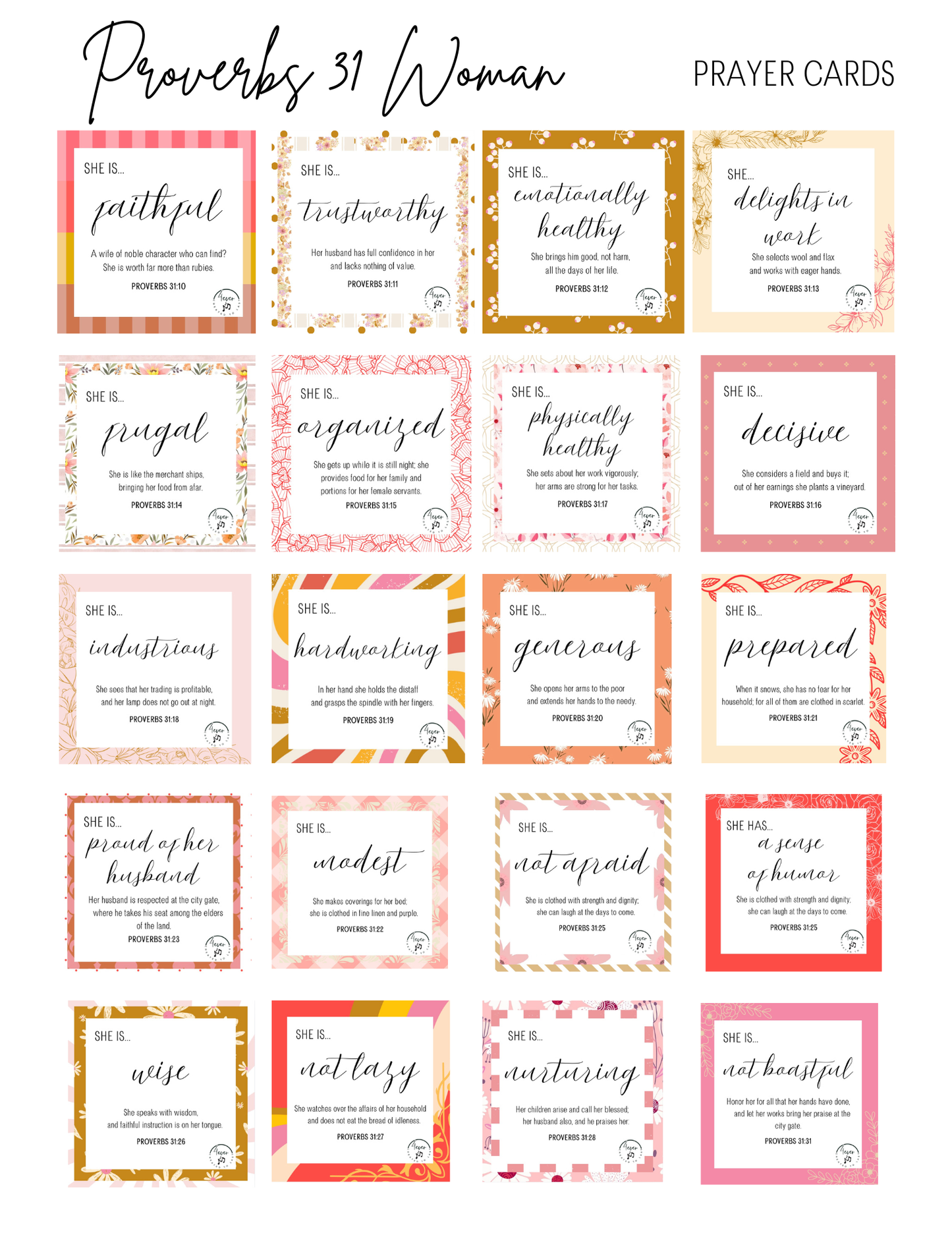 "Proverbs 31 Woman" Scripture Cards