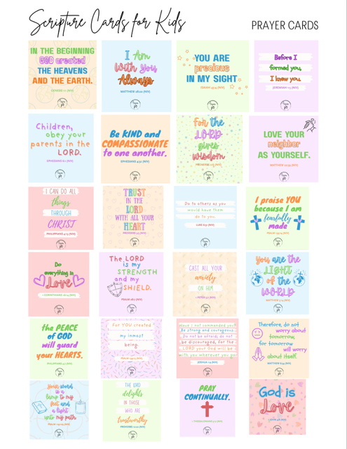 Scripture Cards for Kids