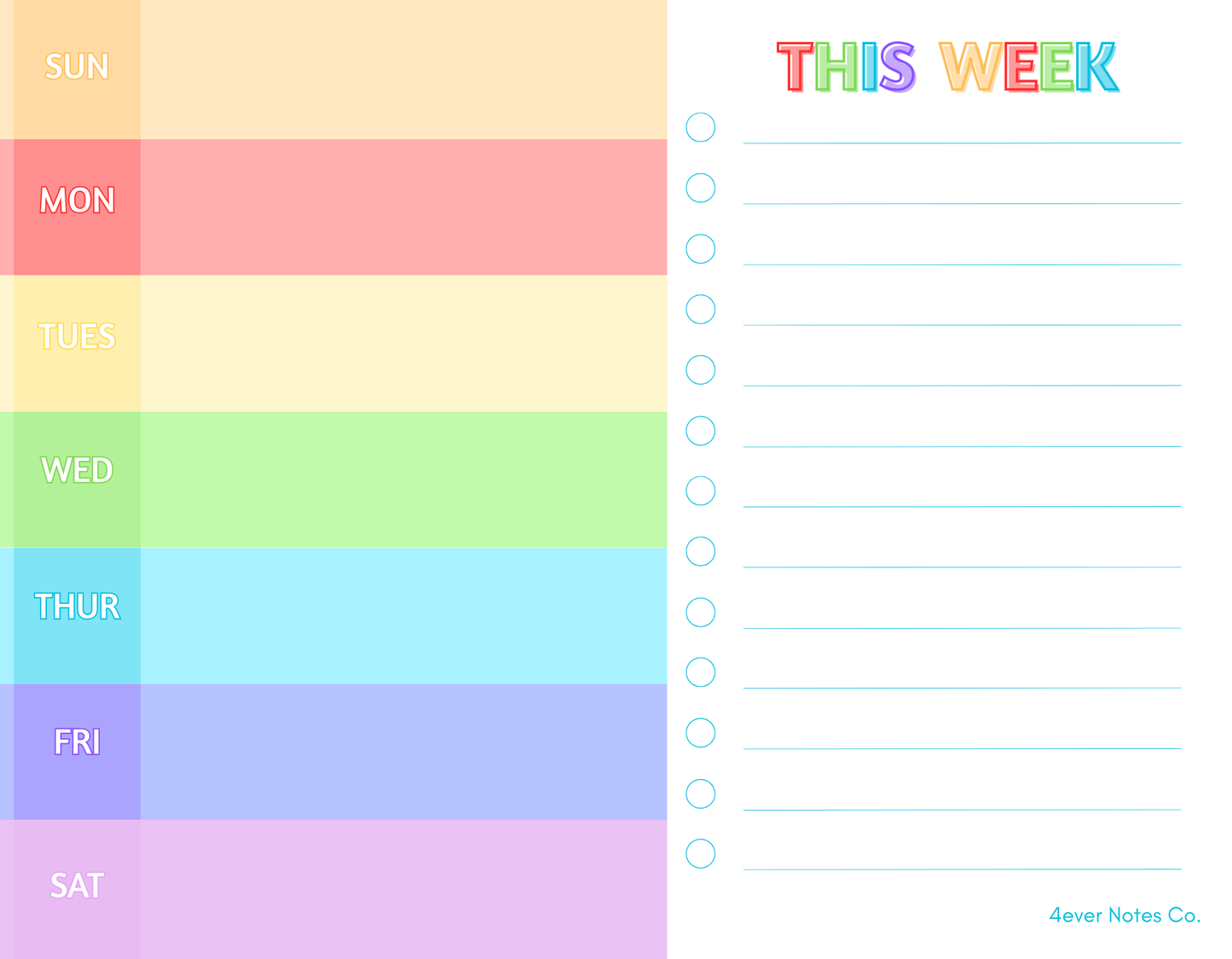 "This Week" notepad
