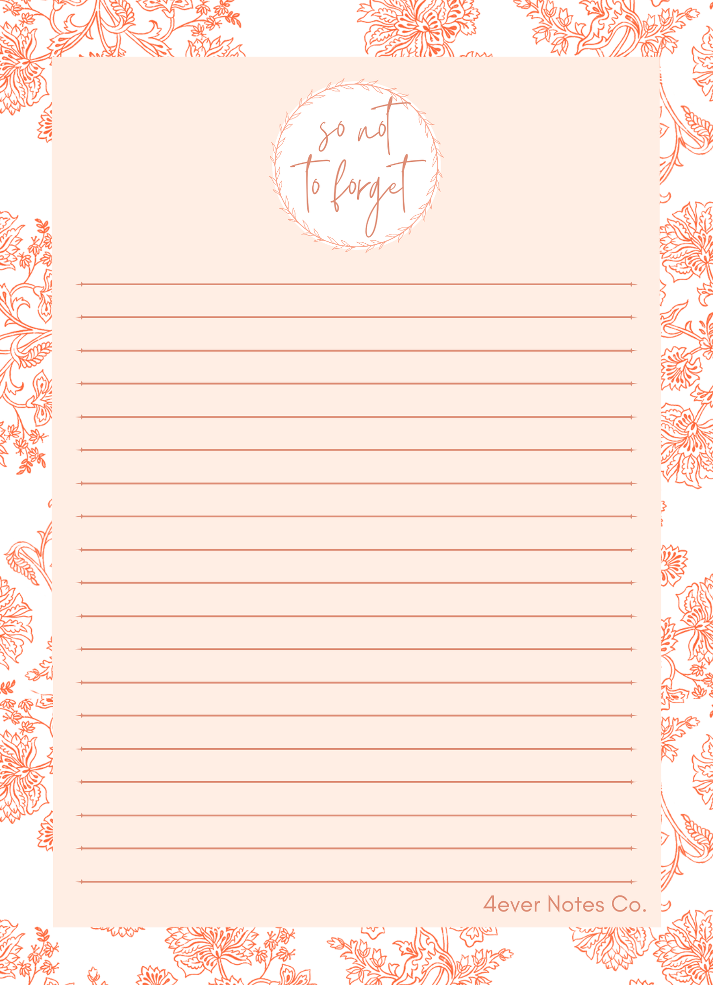 "So Not to Forget" notepad
